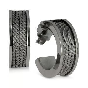 Women's Forever Stainless Steel Cable Hoop Earrings